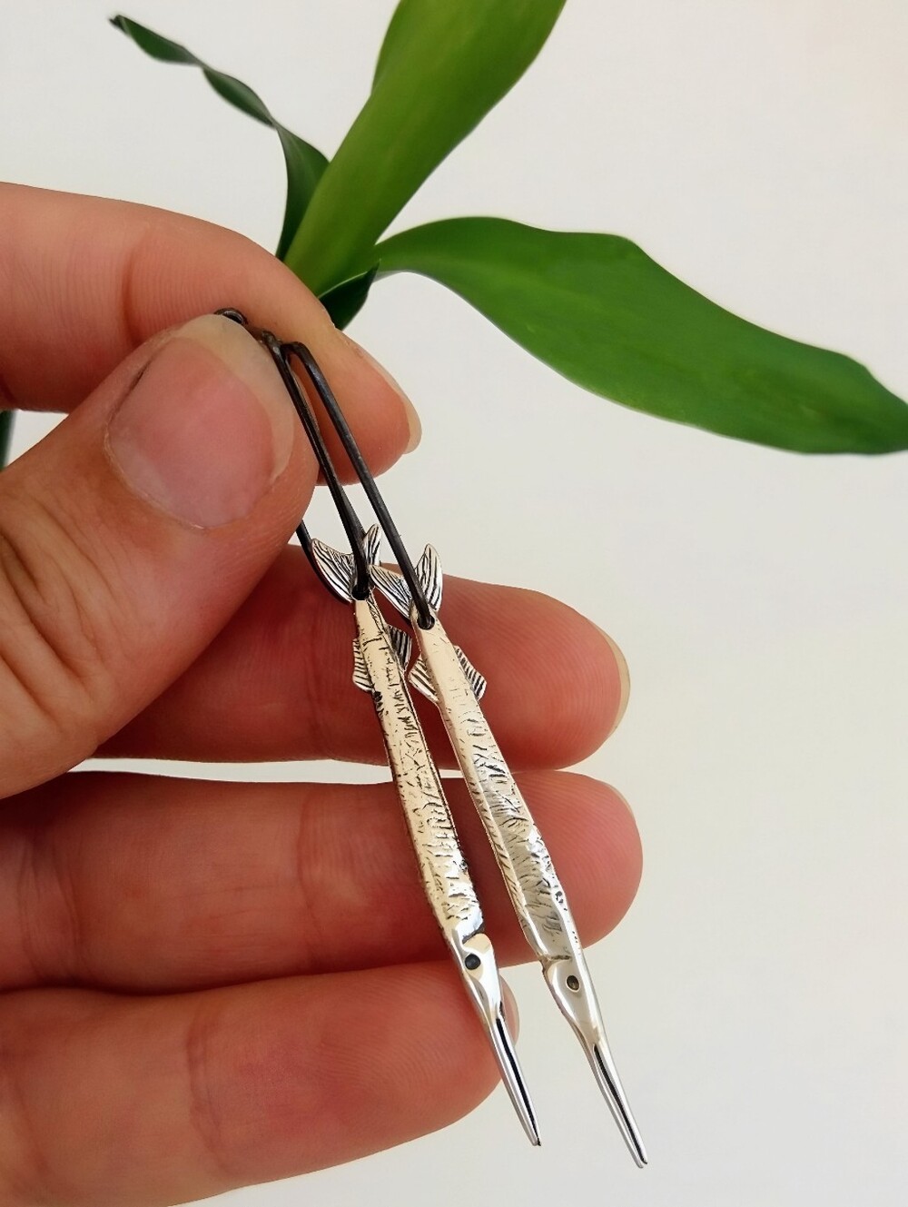 Minimalist & Delicate Fish Earrings On Hooks NWOT